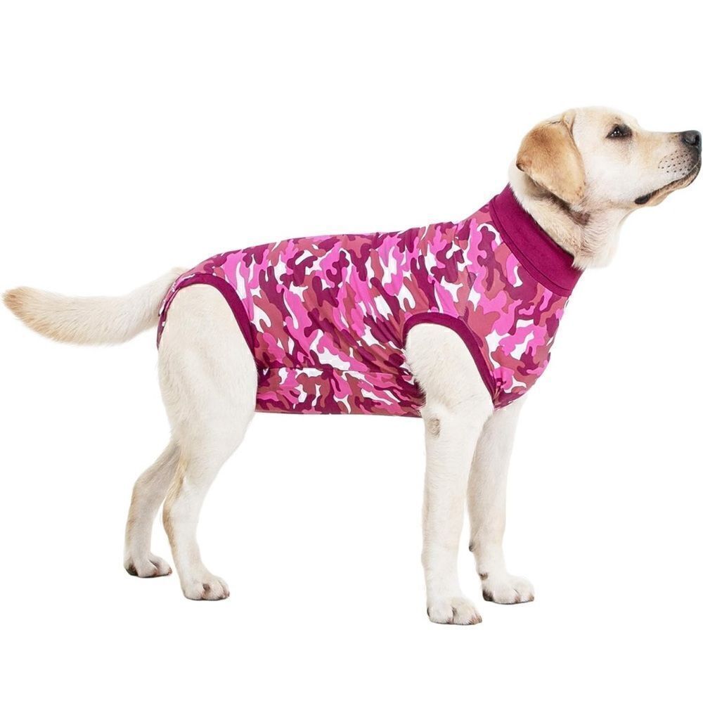Suitical Dog Surgery Recovery Suit with Clip-Up System - pink camo